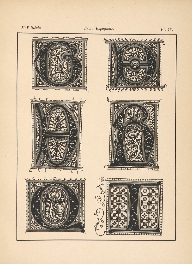 Alfred Prunaire - École‎ ‎Espagnole ‎—‎ ‎‎Six‎ ‎initiales‎ ‎(Musée‎ ‎des‎ ‎Arts‎ ‎Décoratifs)