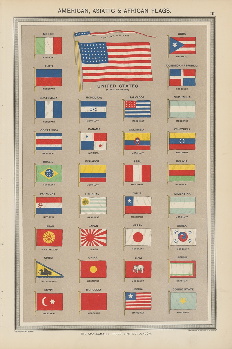 Amalgamated Press - American, Asiatic and African Flags