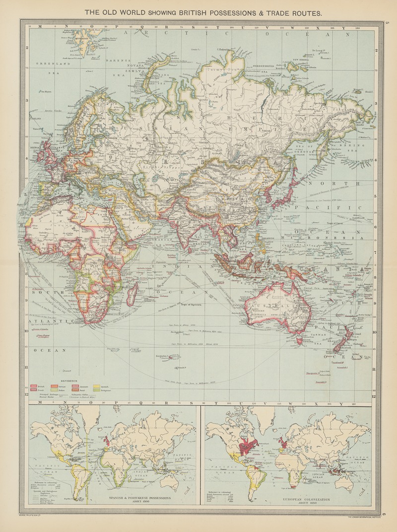 Amalgamated Press - The Old World-Showing British Possessions and Trade Routes