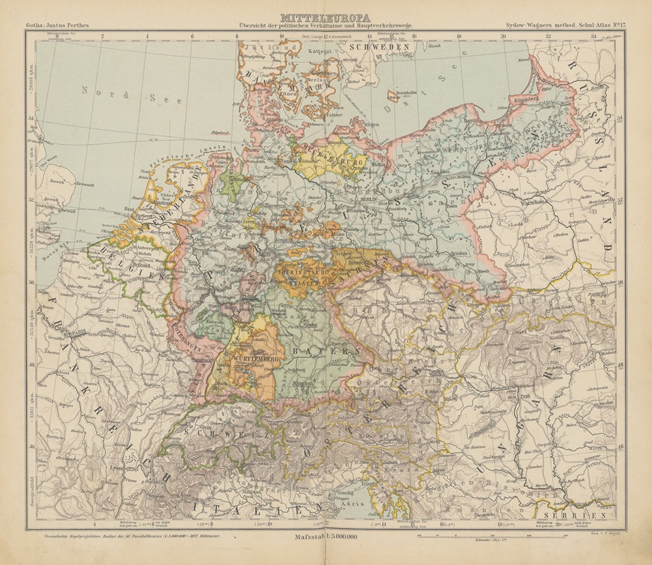 Emil von Sydow - Mitteleuropa.‎ ‎Ubersicht‎ ‎der‎ ‎politischen‎ ‎Verhaltnisse‎ ‎und‎ ‎Haupt-Verkehrswege