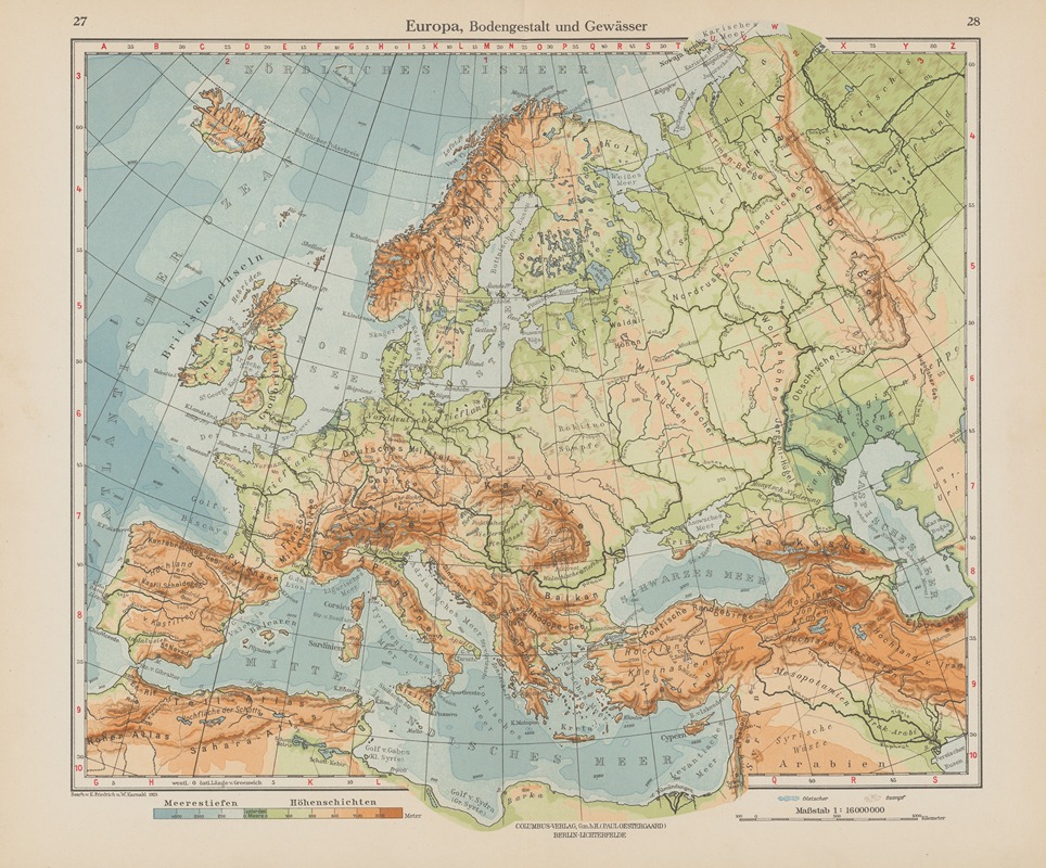 Ernst Friedrich - Europa, Bodengestalt und Gewasser
