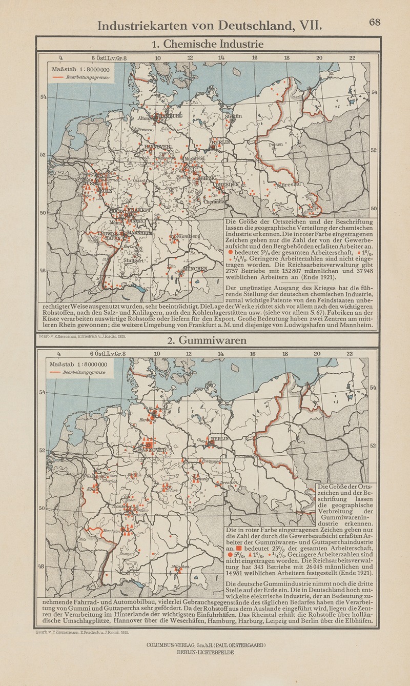 Ernst Friedrich - Industriekarten von Deutschland VII