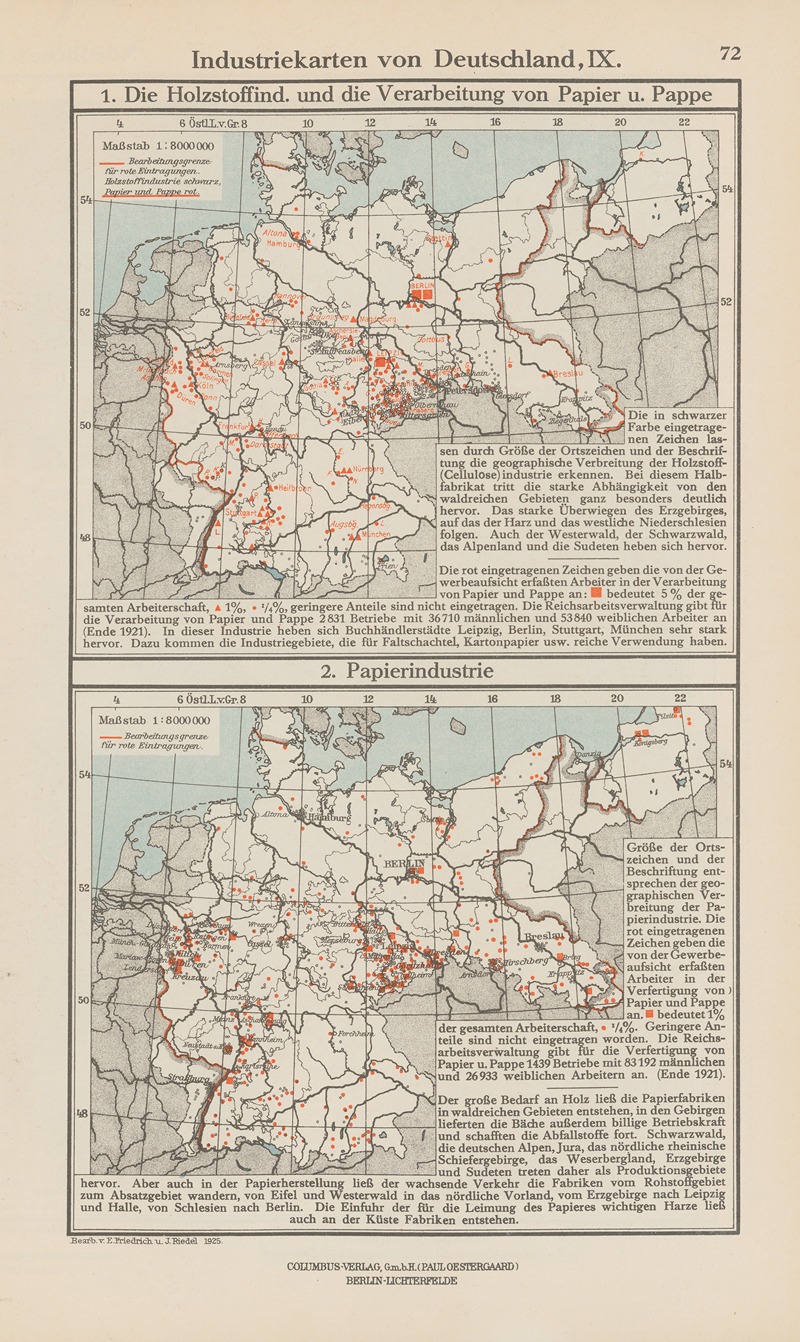 Ernst Friedrich - Industriekarten von Deutschland IX