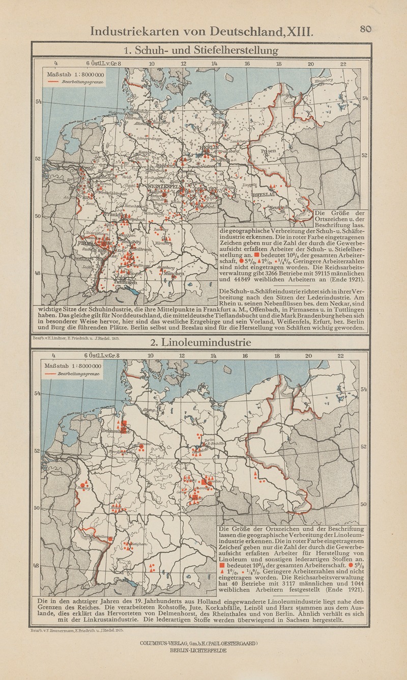 Ernst Friedrich - Industriekarten von Deutschland XIII