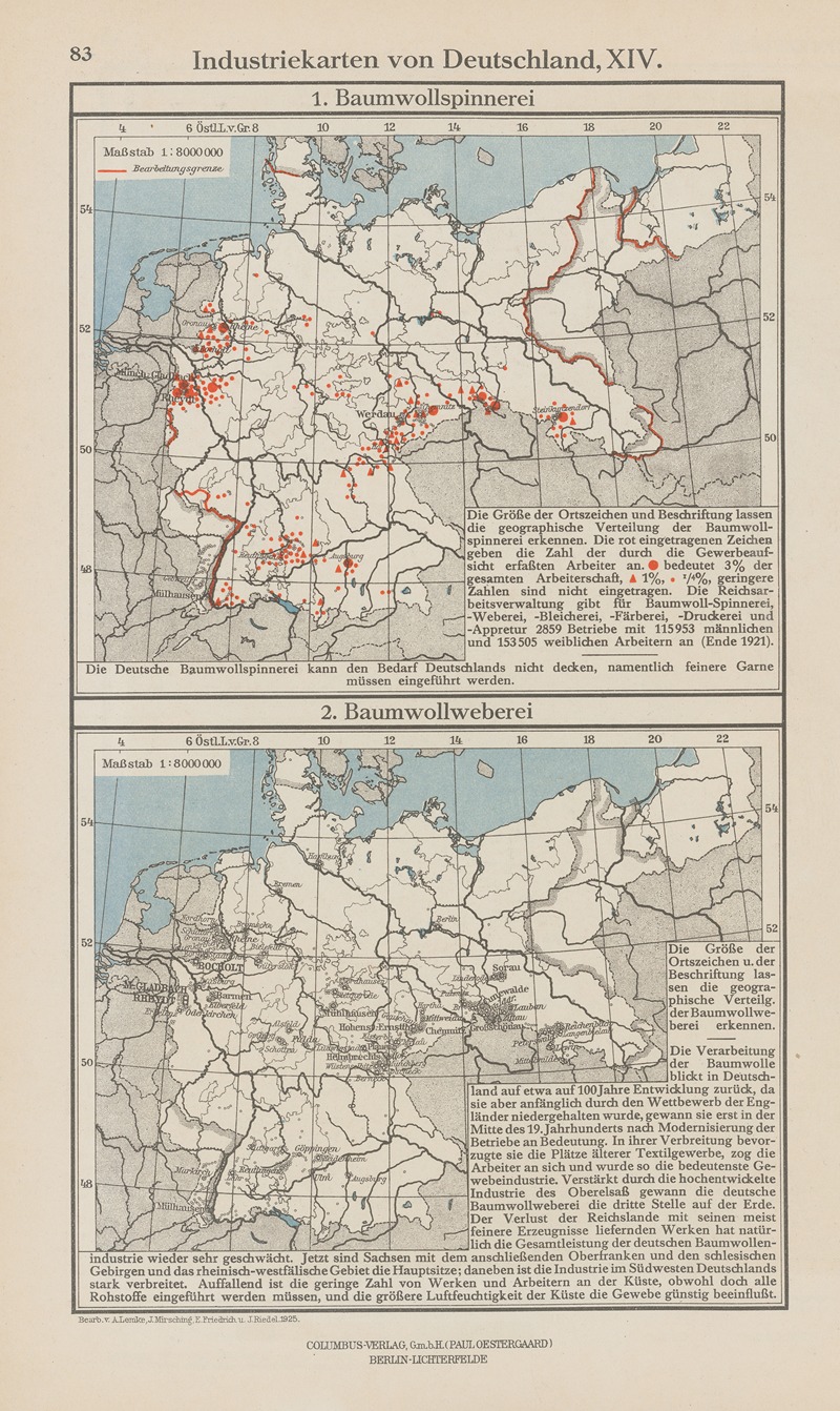 Ernst Friedrich - Industriekarten von Deutschland XIV
