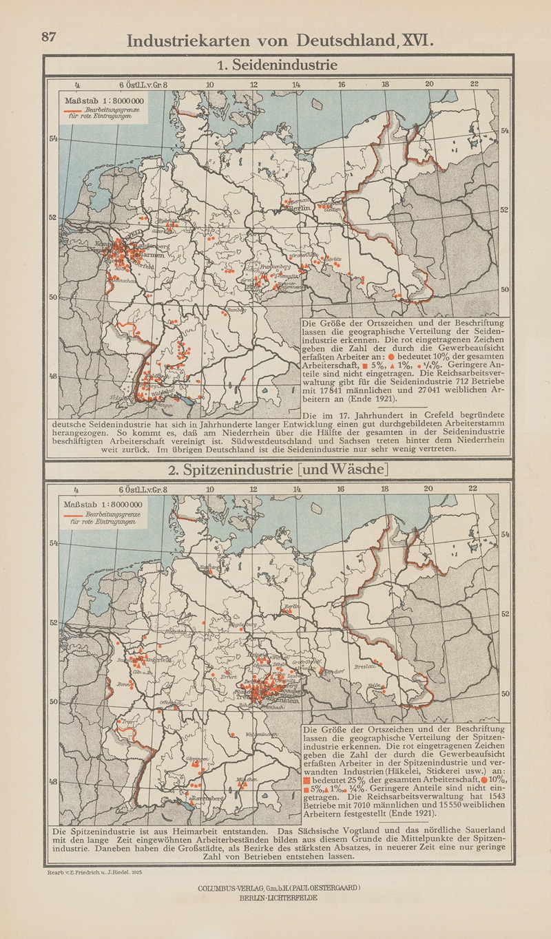 Ernst Friedrich - Industriekarten von Deutschland XVI