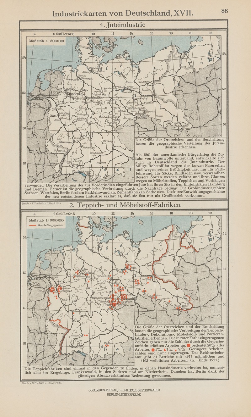 Ernst Friedrich - Industriekarten von Deutschland XVII