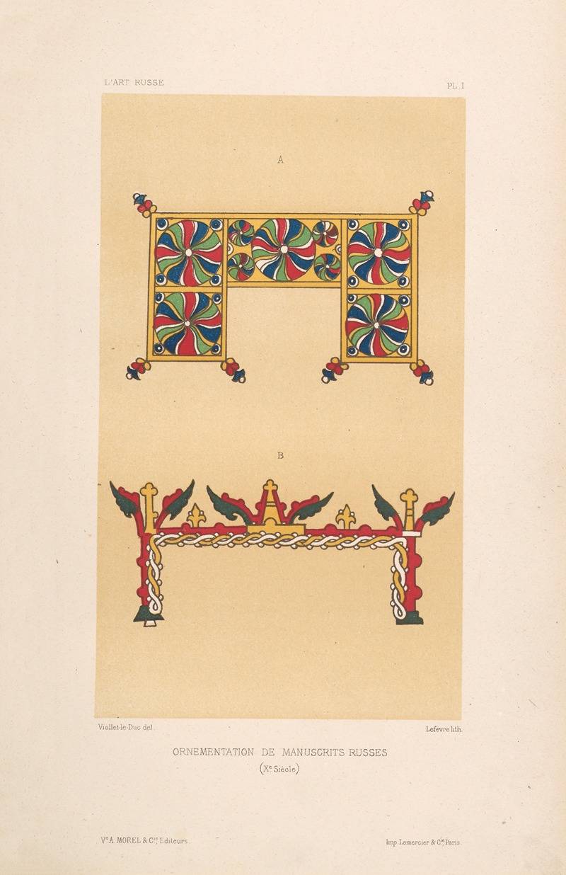 Eugène-Emmanuel Viollet-le-Duc - Ornementation de manuscrits russes (xe siècle)