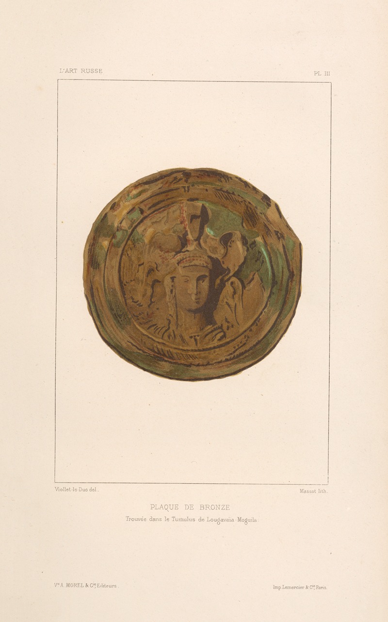 Eugène-Emmanuel Viollet-le-Duc - Plaque de bronze trouvée dans le tumulus de Lougavaïa Moguila