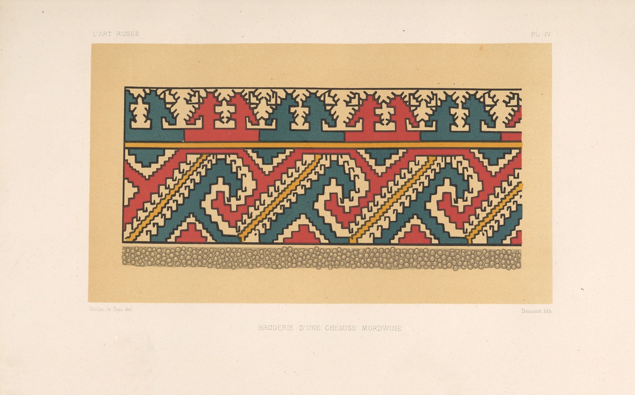 Eugène-Emmanuel Viollet-le-Duc - Broderie d’une chemise mordwine