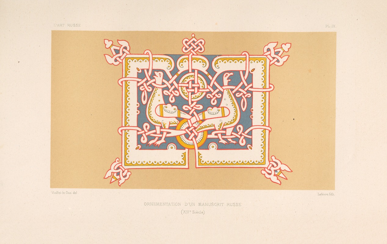 Eugène-Emmanuel Viollet-le-Duc - Ornementation d’un manuscrit russe (XIVe siècle)
