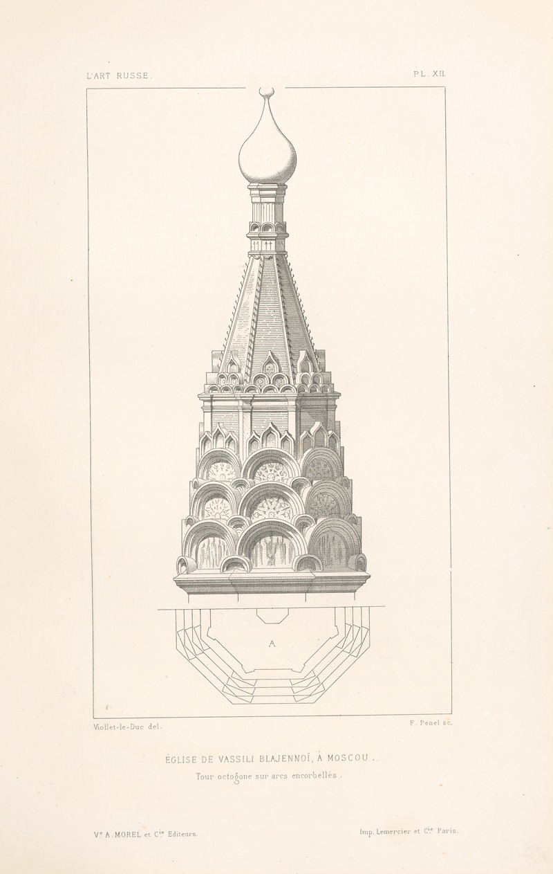Eugène-Emmanuel Viollet-le-Duc - Église de Vassili Blajennoï, à Moscou. — Tour octogone sur arcs encorbellés