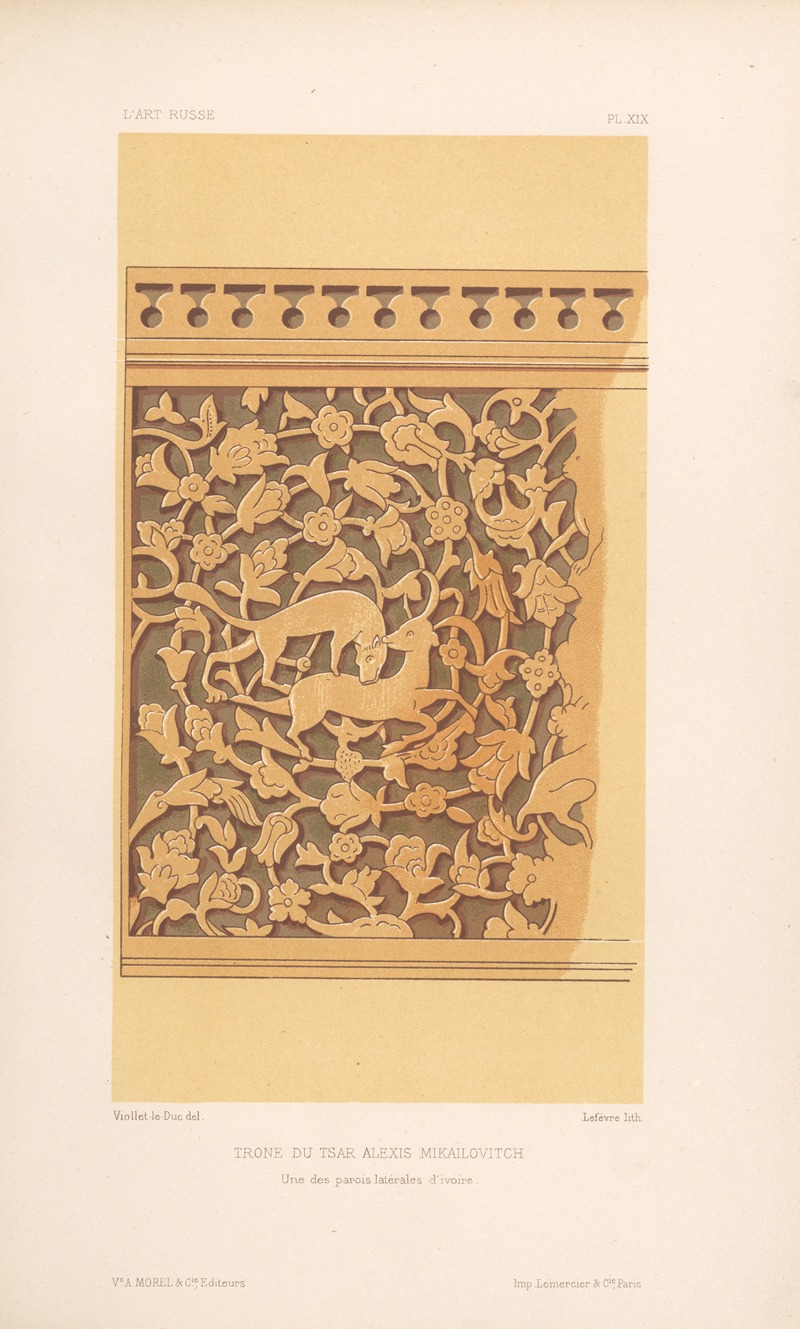 Eugène-Emmanuel Viollet-le-Duc - Trône du tsar Alexis Mikaïlovitch. — Une des parois latérales d’ivoire