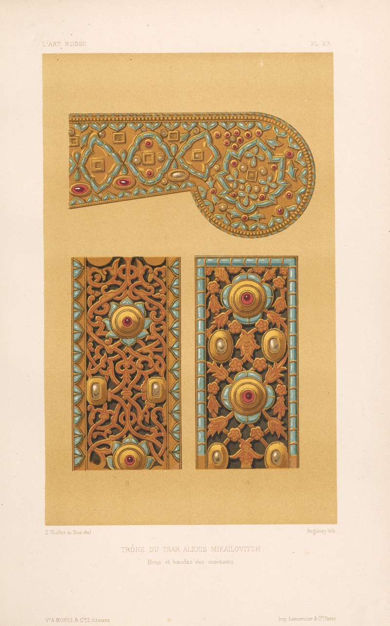 Eugène-Emmanuel Viollet-le-Duc - Trône du tsar Alexis Mikaïlovitch. — Bras et bandes des montants