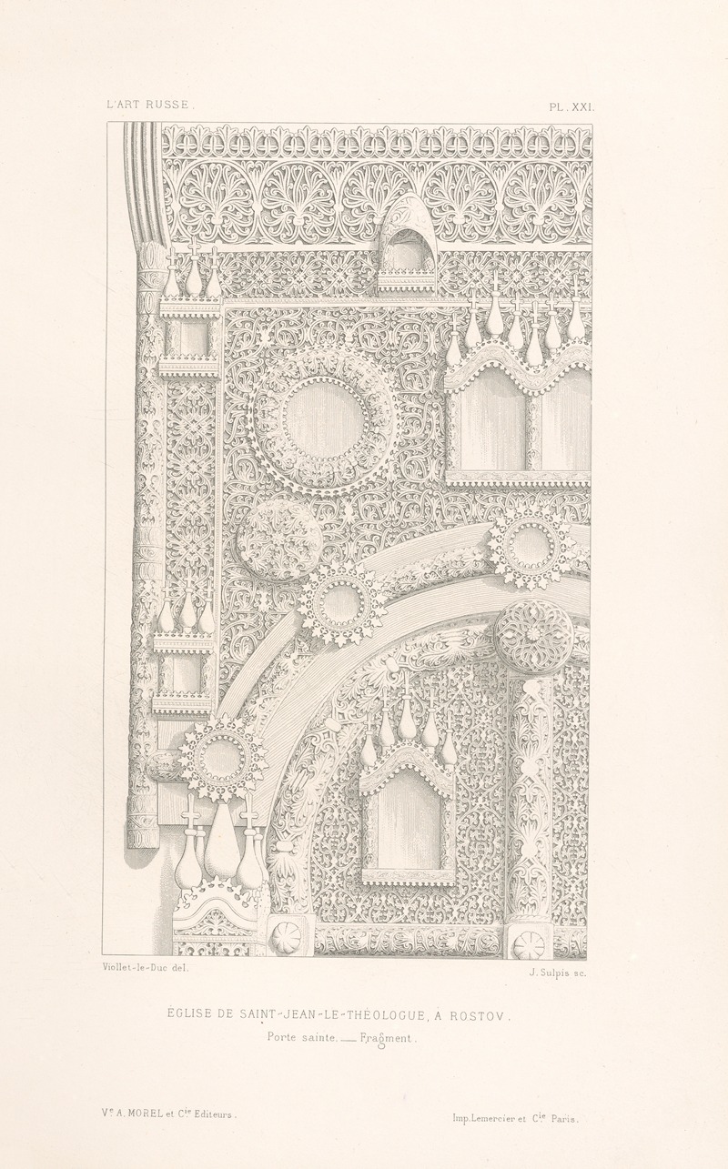Eugène-Emmanuel Viollet-le-Duc - Église de Saint-Jean-le-Théologue, à Rostov. — Porte Sainte; Fragment