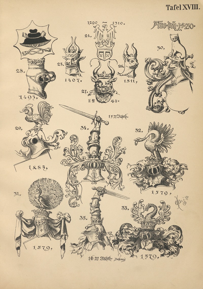 Emil Doepler - Heraldischer Handbuch fur Freunde der Wappenkunst Pl.17