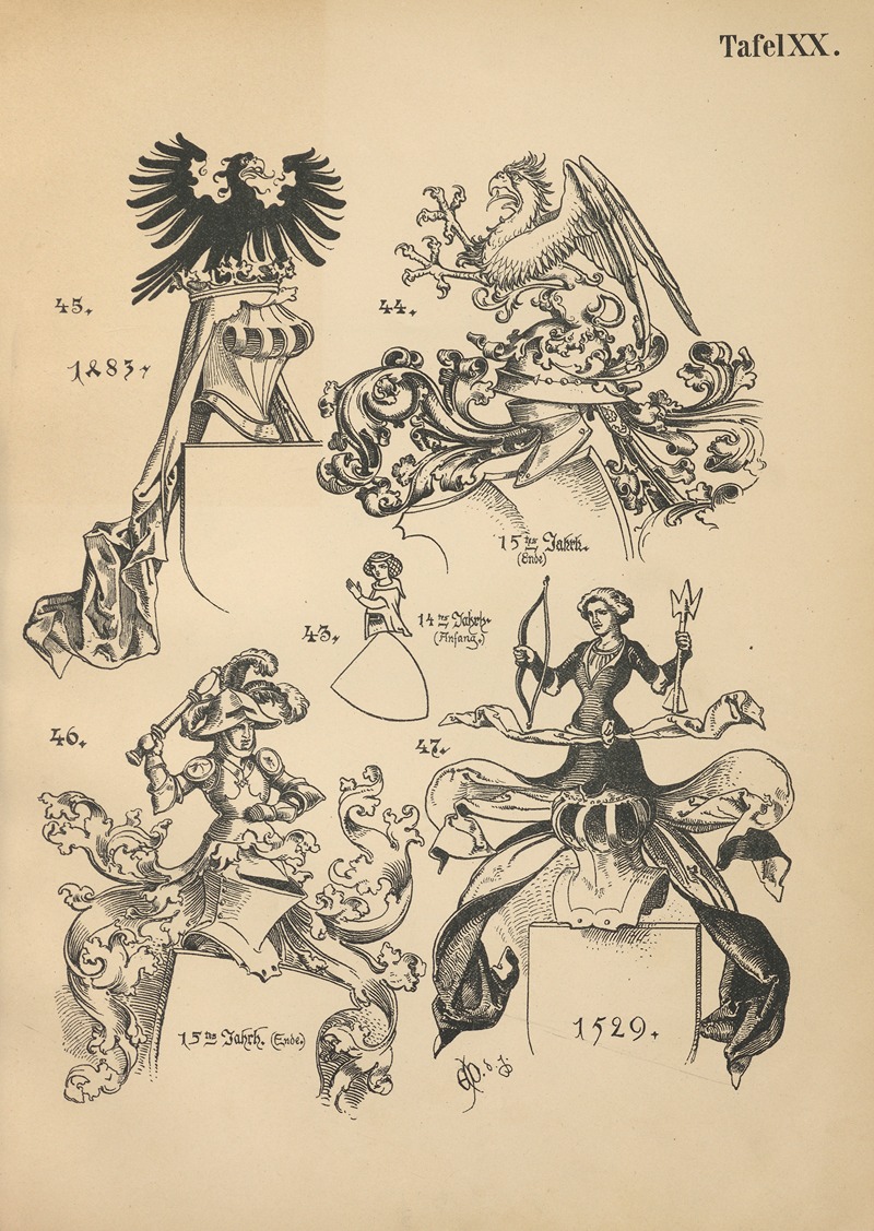 Emil Doepler - Heraldischer Handbuch fur Freunde der Wappenkunst Pl.19