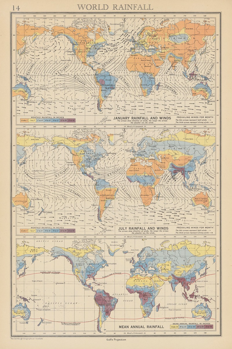 World Ranfall Map World Rainfall - Artvee