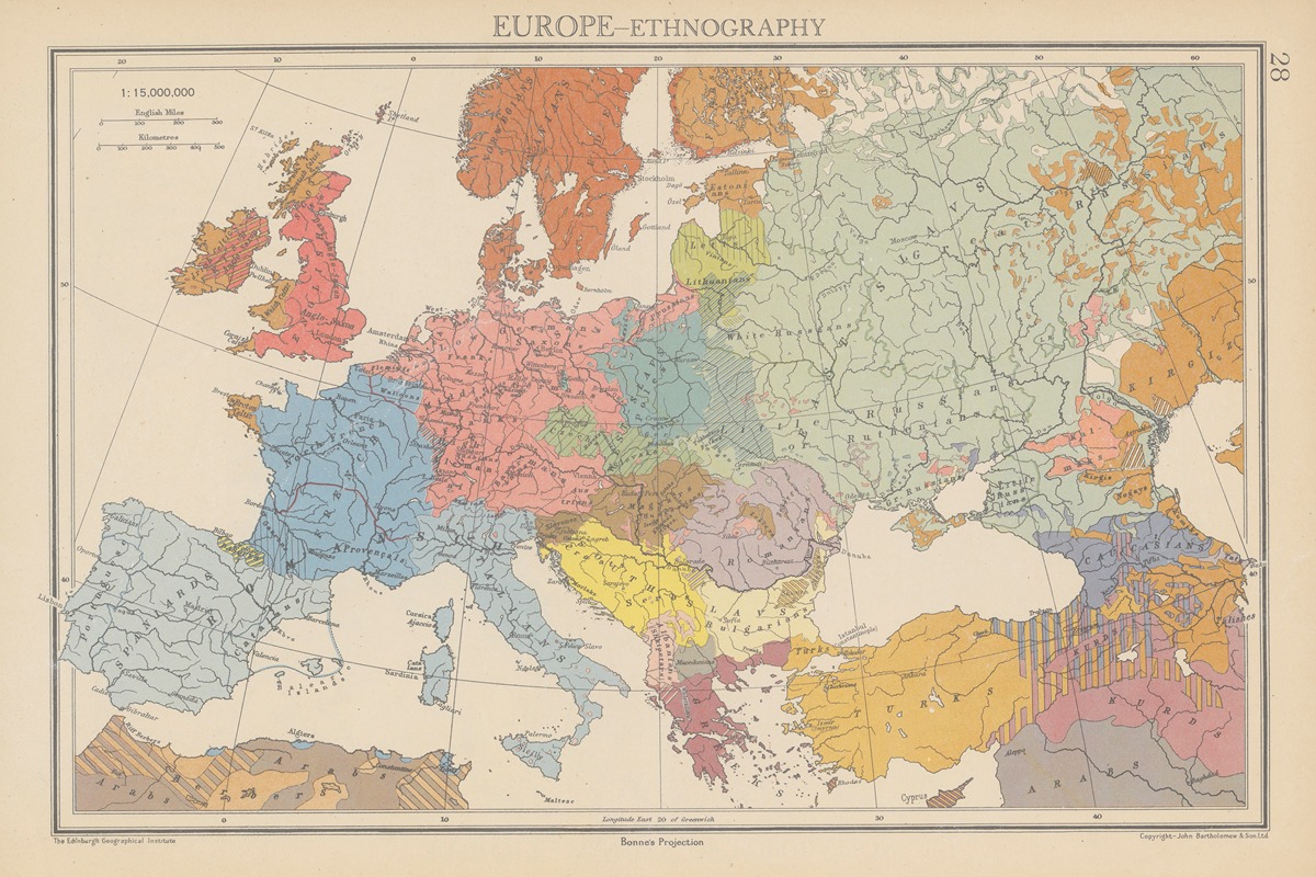 John George Bartholomew - Europe, Ethnography
