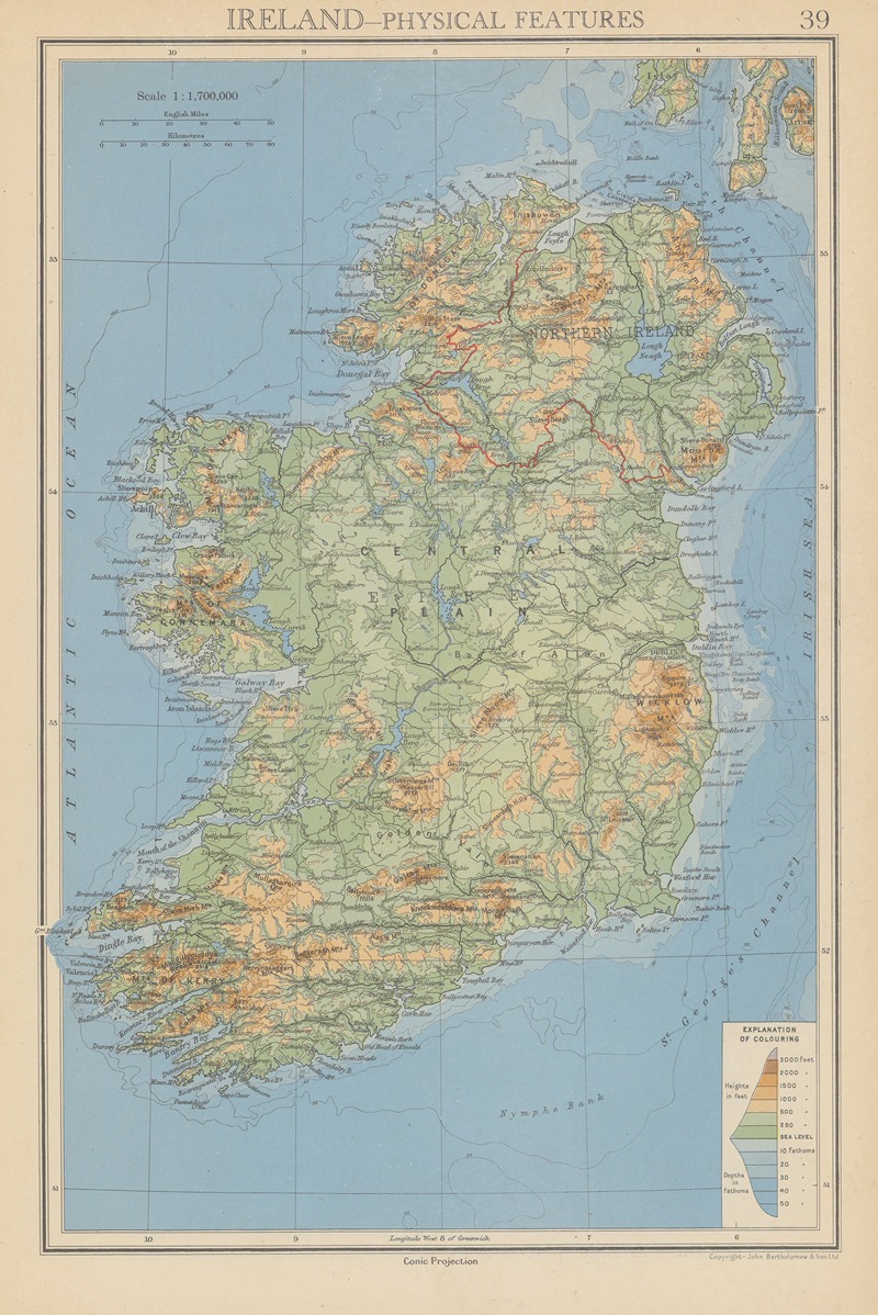 John George Bartholomew - Ireland – Physical Features