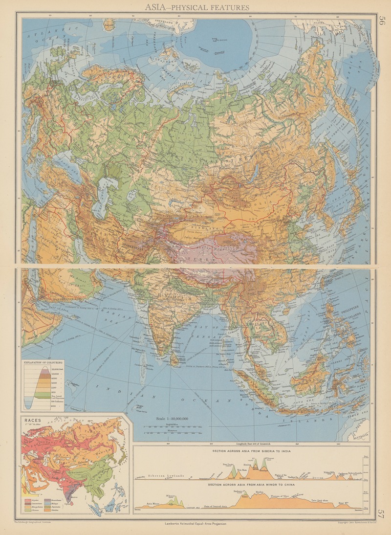 John George Bartholomew - Asia – Physical Features