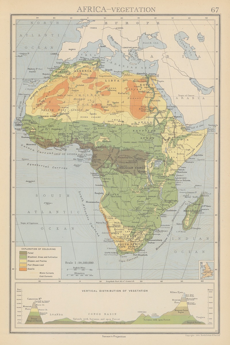 John George Bartholomew - Africa, Vegetation