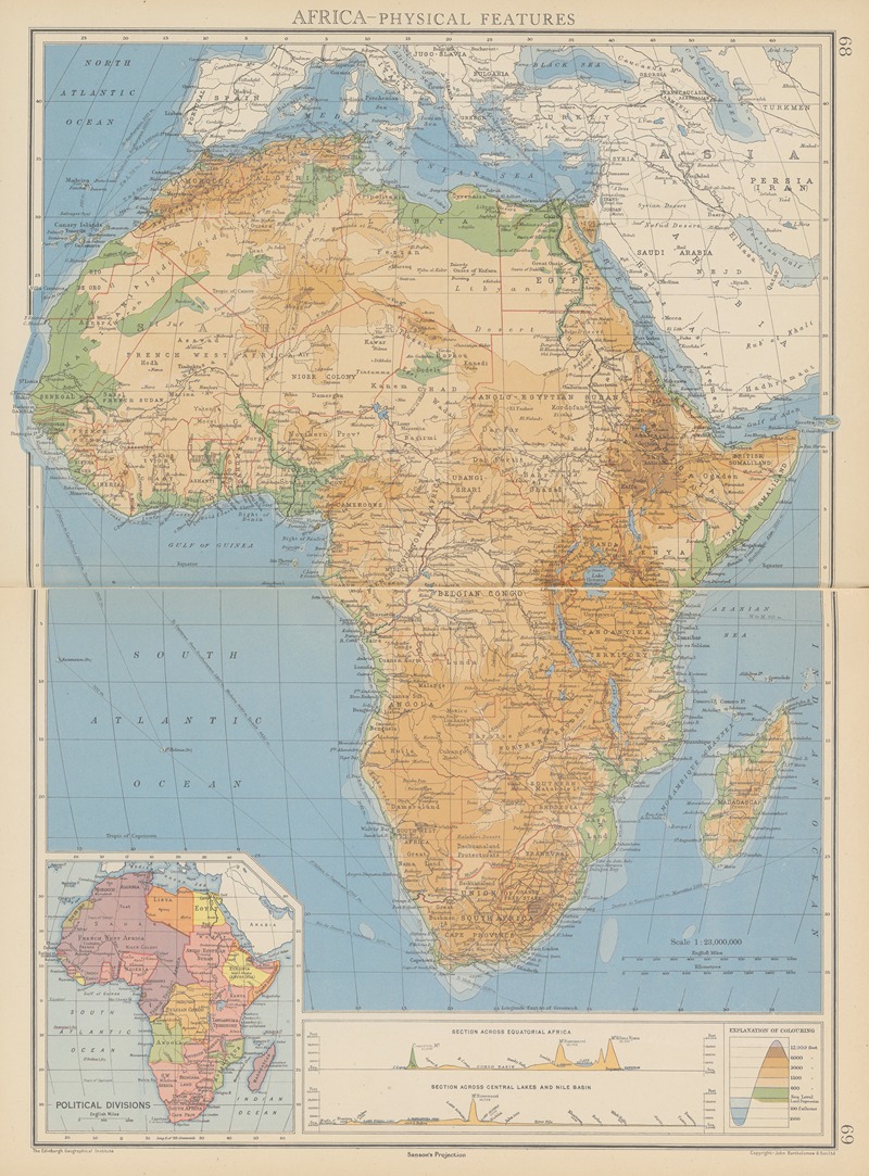 John George Bartholomew - Africa – Physical Features