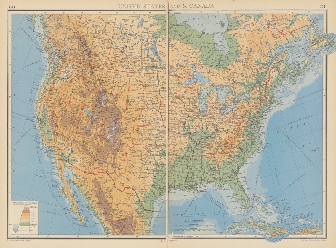 John George Bartholomew - United States and S. Canada