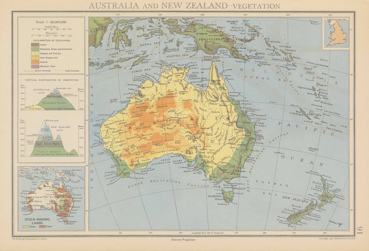 John George Bartholomew - Australia and New Zealand, Vegetation