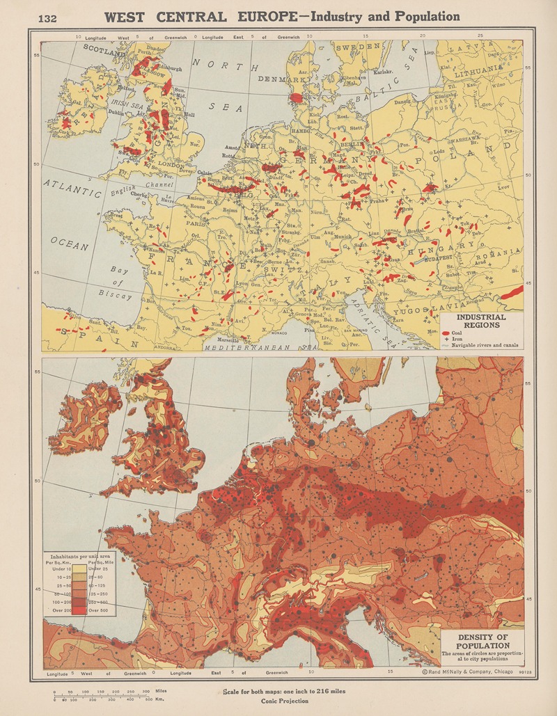John Paul Goode - Europe—West Central; Industry and Population