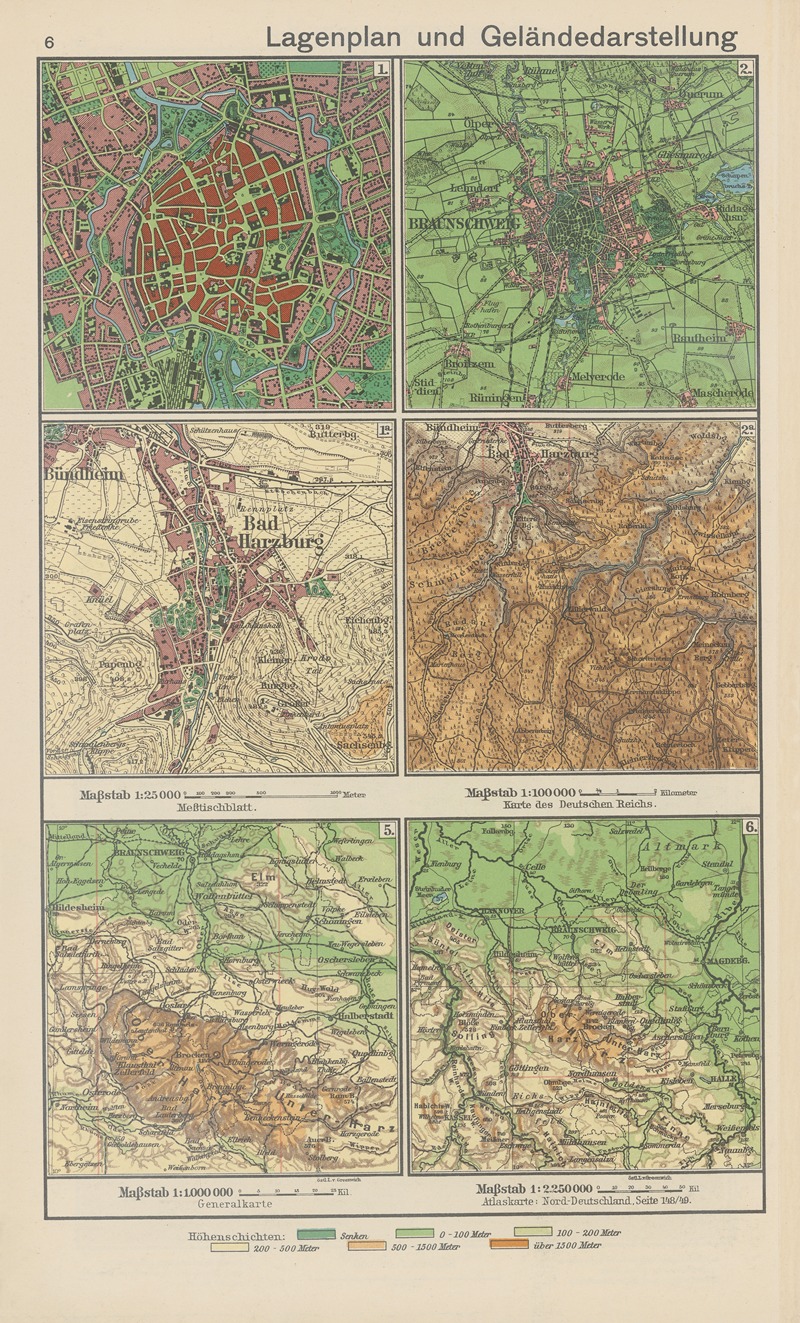 Carl Diercke - Lagenplan‎ ‎und‎ ‎Geländedarstellung‎ ‎bei‎ ‎Verminderung‎ ‎des‎ ‎Maßstabes