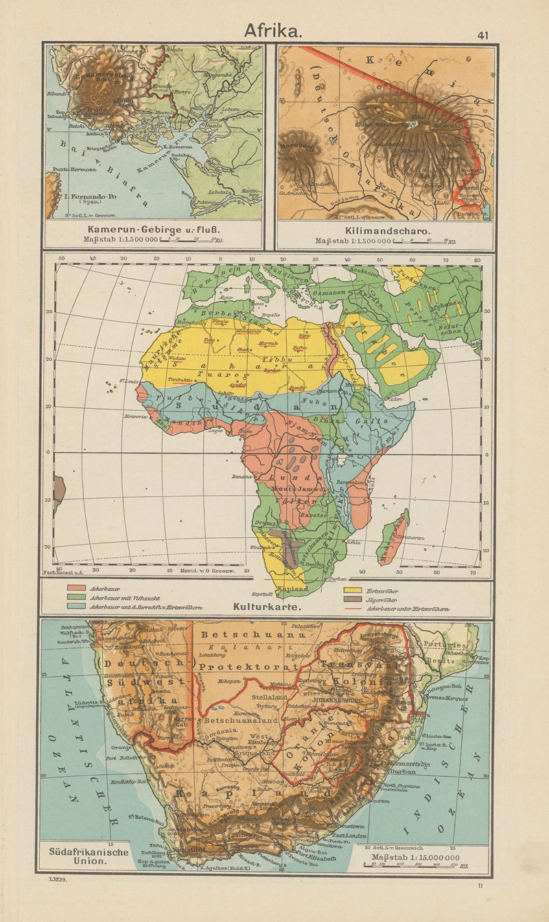 Carl Diercke - Afrika; Kulturkarte