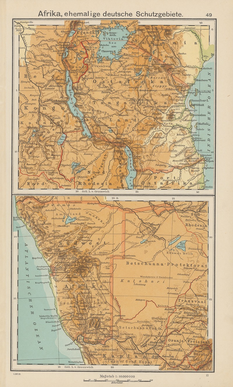 Carl Diercke - Afrika, Ehemalige deutsche Schutzgebiete -Ostafrika — Südwestafrika