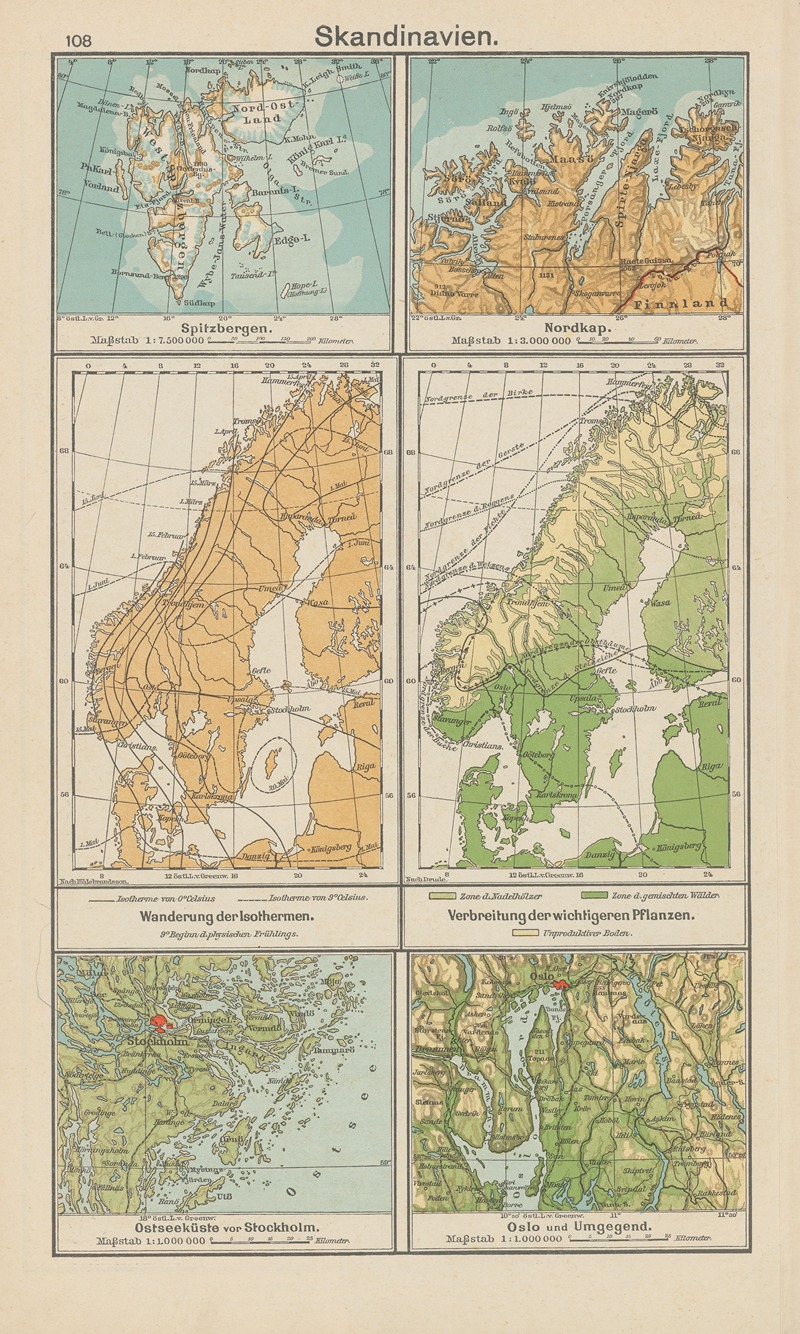 Carl Diercke - Skandinavien; Spitzbergen — Nordkap — Ostseeküste vor Stockholm – Oslo und Umgegend