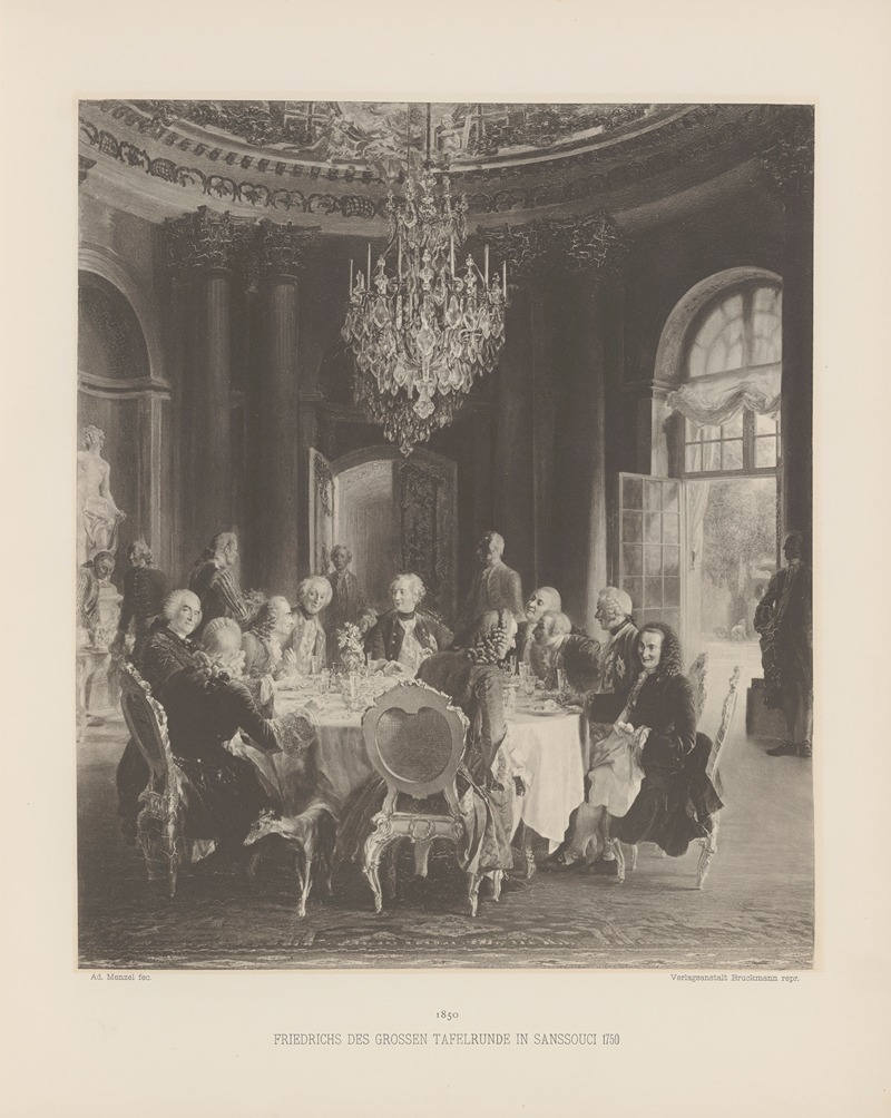 Adolph von Menzel - Friedrichs des Grossen Tafelrunde in Sanssouci 1750