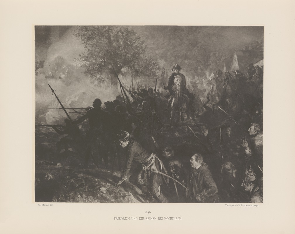Adolph von Menzel - Friedrich und die Seinen bei Hochkirch
