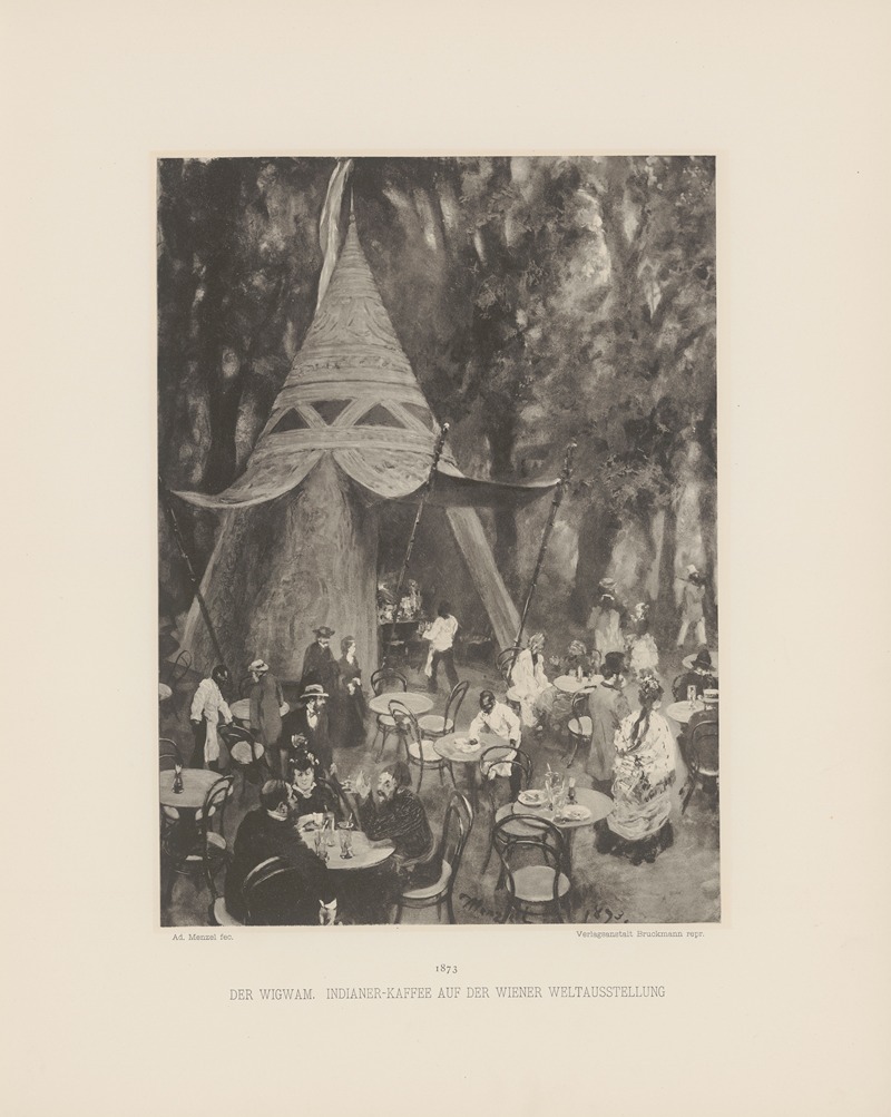Adolph von Menzel - Der Wigwam. Indianer-Kaffee auf der Wiener Weltausstellung