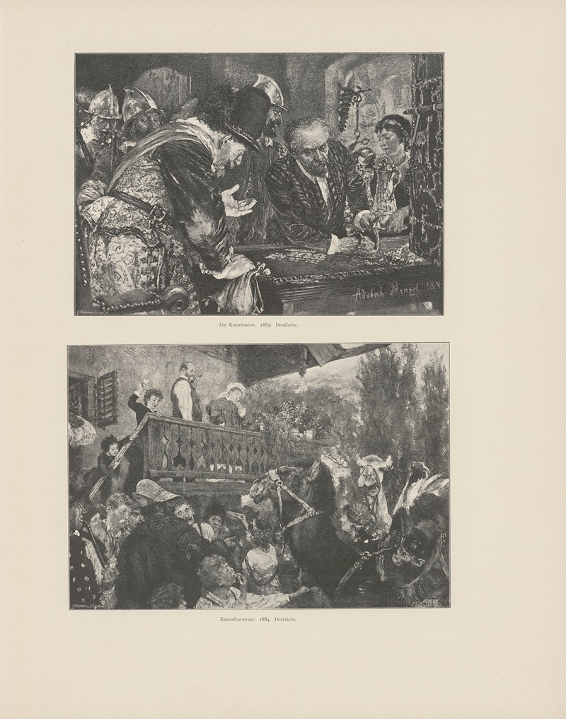 Adolph von Menzel - Die Kontribution, 1885; Kameelkarawane