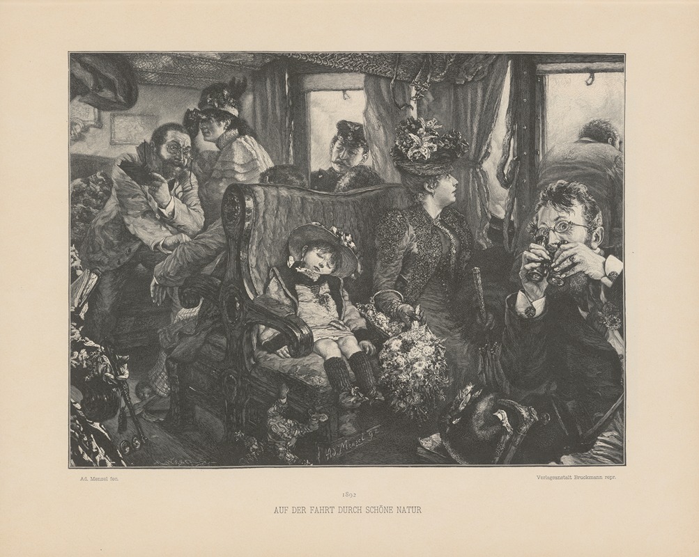 Adolph von Menzel - Auf der Fahrt durch schöne Natur