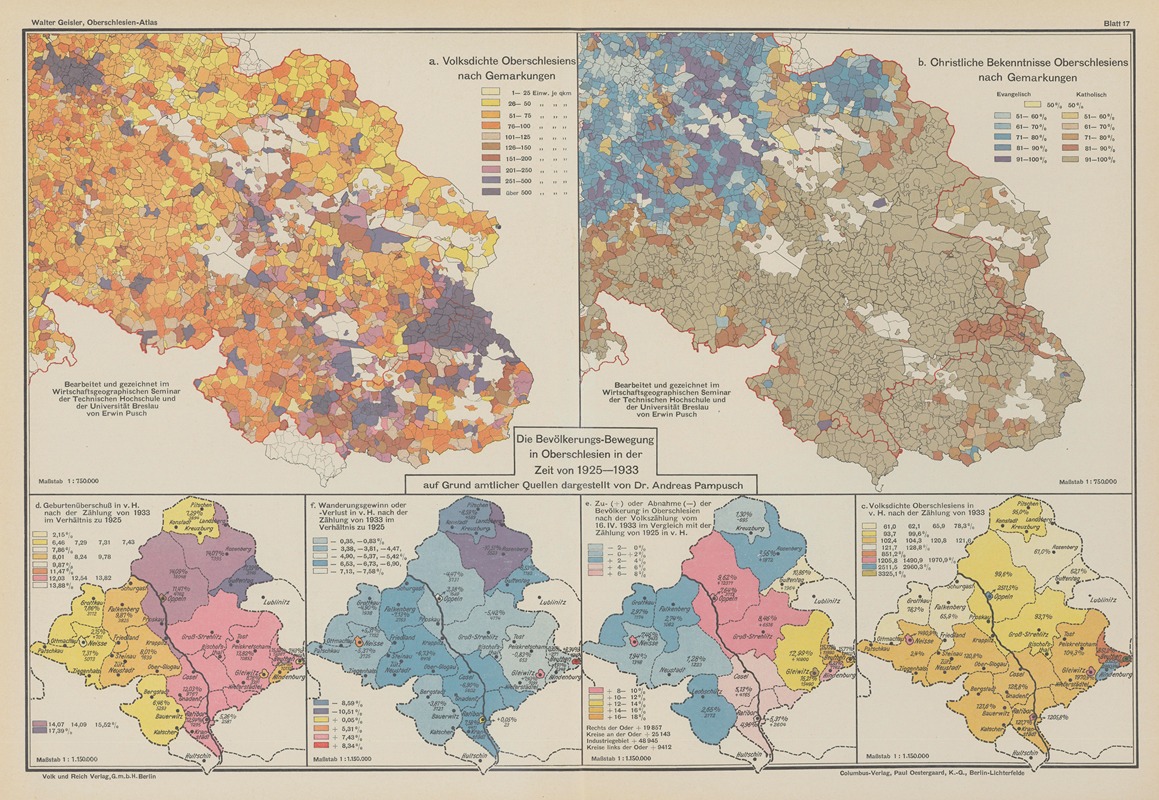 Volk und Reich Verlag - Verteilung der Bevolkerung