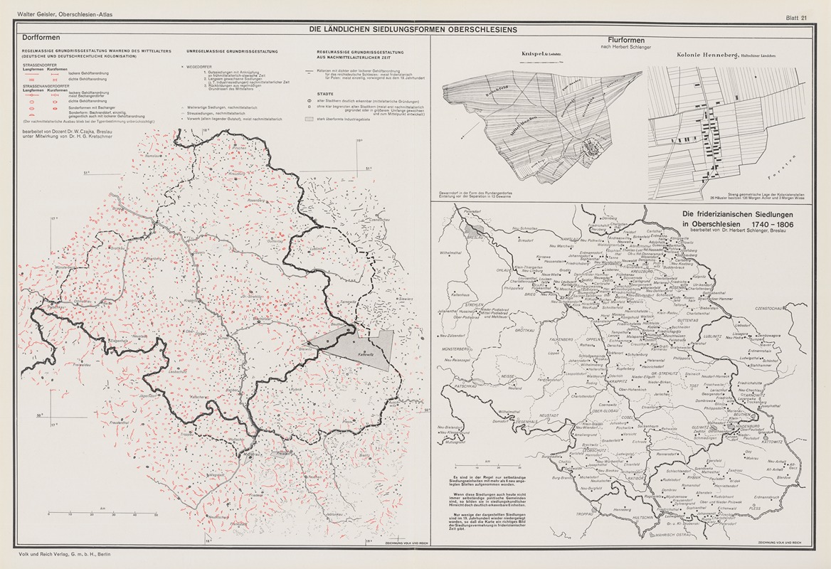 Volk und Reich Verlag - Die‎ ‎landlichen‎ ‎Siedlungsformen‎ ‎in‎ ‎Oberschlesien