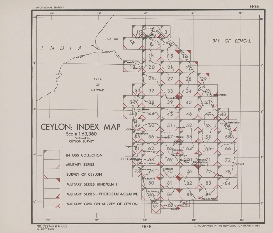 Ceylon – index map - Artvee