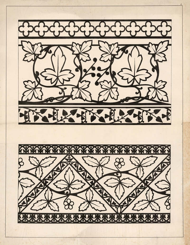 Leaf patterns in friezes - Artvee