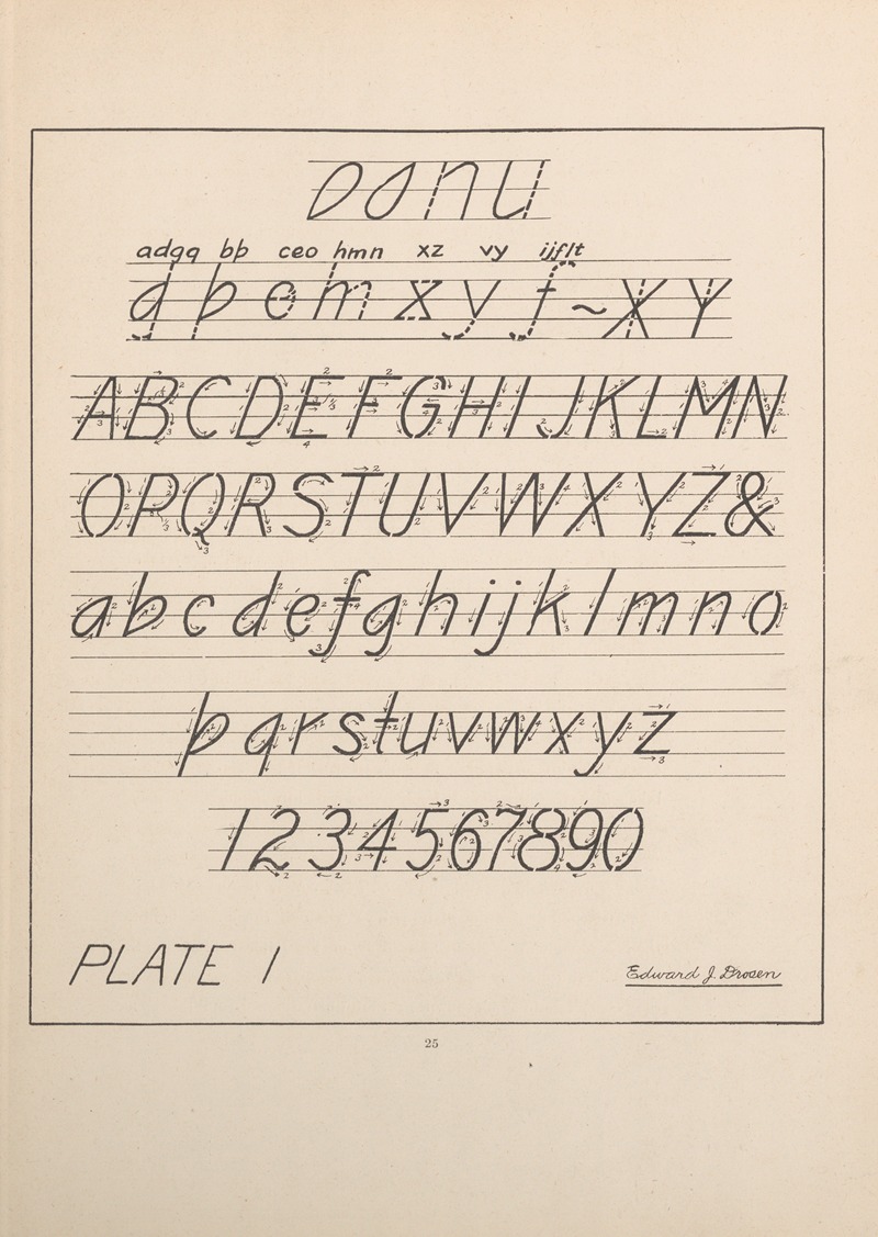 Unaccented Slanting Letters - Artvee